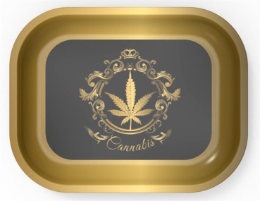 V-Syndicate Dreh-Tablett - Rolling Tray MINI "Leaf Gold"